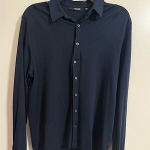Murano Dark Blue Casual Button Down Shirt